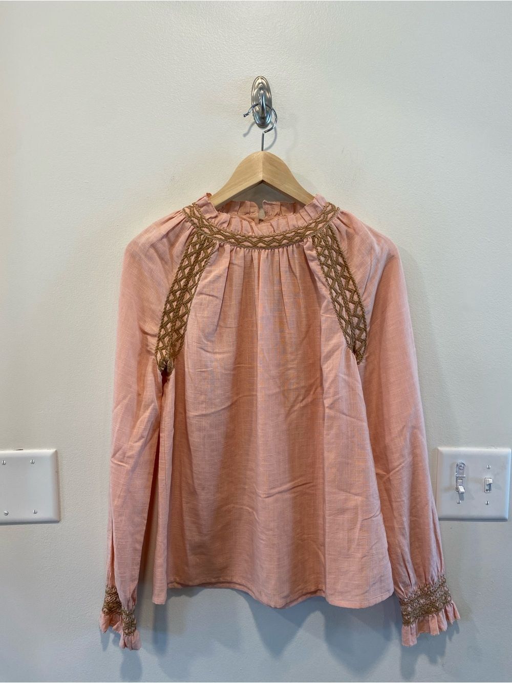 Faherty Womens Arles Blouse size small embroidered boho heritage regency